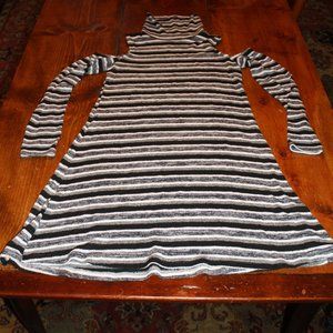 American Eagle Outfitters Black & White Striped Turtleneck Sweater Dress Size M